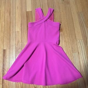Aqua Hot Pink Cross-Back Skater Dress